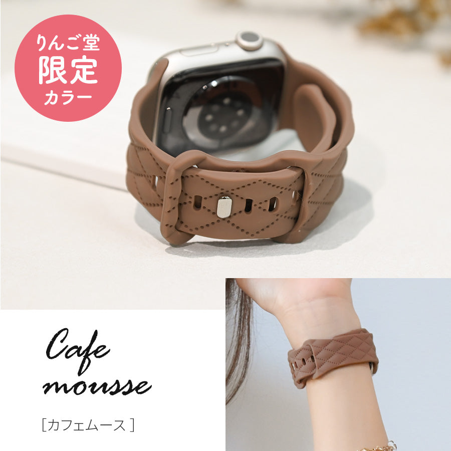 Applewatch　バンド　アップルウォッチ　ベルト レディース　大人可愛い　金属アレルギー　シンプル  シリコン くすみ 防水 りんご堂 マトラッセ ブラウン