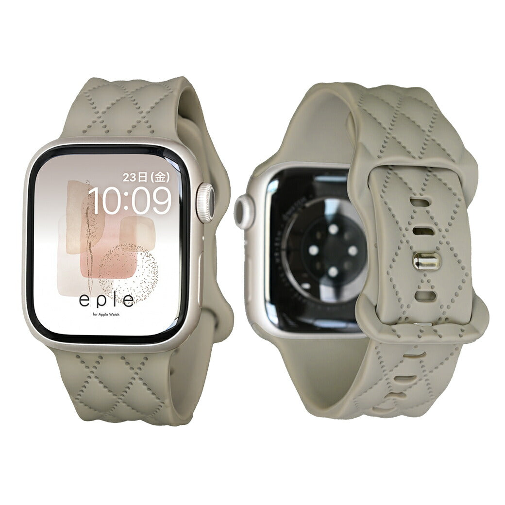 【もこかわ】AppleWatch バンド レディース シリコン キルティングデザイン 金属アレルギー｜マトラッセ