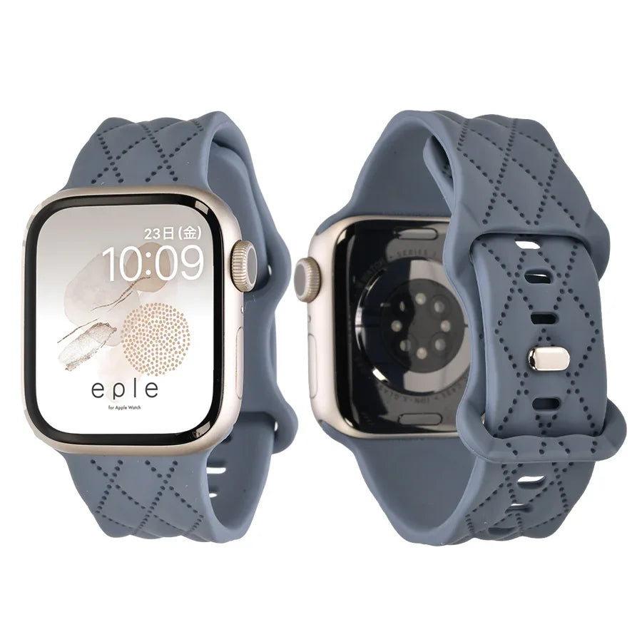 【もこかわ】AppleWatch バンド レディース シリコン キルティングデザイン 金属アレルギー｜マトラッセ