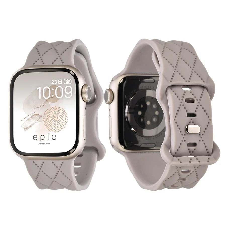 【もこかわ】AppleWatch バンド レディース シリコン キルティングデザイン 金属アレルギー｜マトラッセ