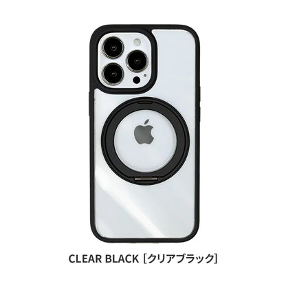 iPhone 17シリーズ対応 ケース クリア・マットタイプ MagSafe対応 360度回転 スタンドリング付き｜ローテートケース