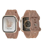 Apple Watch バンド アップルウォッチ ベルト シリコン 女性 レディース 人気 かわいい 金属アレルギー くすみ ジム スポーツ ビジネス 仕事  apple watch series 10 9 8 SE2 7 SE 6 5 4 3 対応 38 40mm 41mm 42mm 44mm 45mm 46mm｜りんご堂 マトラッセ モカベージュ ブラウン ベージュ