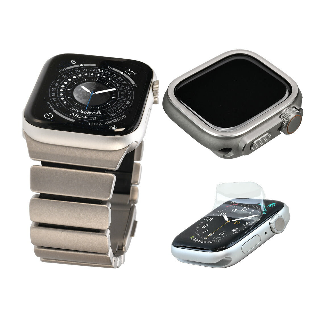 傷が付きにくい 進化した Apple Watch チタン バンド 【シリーズ11・SE3・Ultra3対応】  | ソリッド チタニウム ネオ