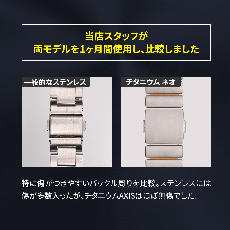 傷が付きにくい 進化した Apple Watch チタン バンド 【シリーズ11・SE3・Ultra3対応】  | ソリッド チタニウム ネオ