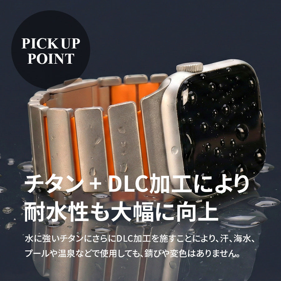 傷が付きにくい 進化した Apple Watch チタン バンド 【シリーズ11・SE3・Ultra3対応】  | ソリッド チタニウム ネオ