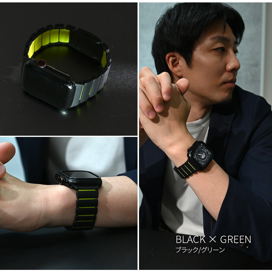 傷が付きにくい  Apple Watch チタン バンド 男性 【シリーズ11・SE3・Ultra3対応】  @ソリッド チタニウム ネオ