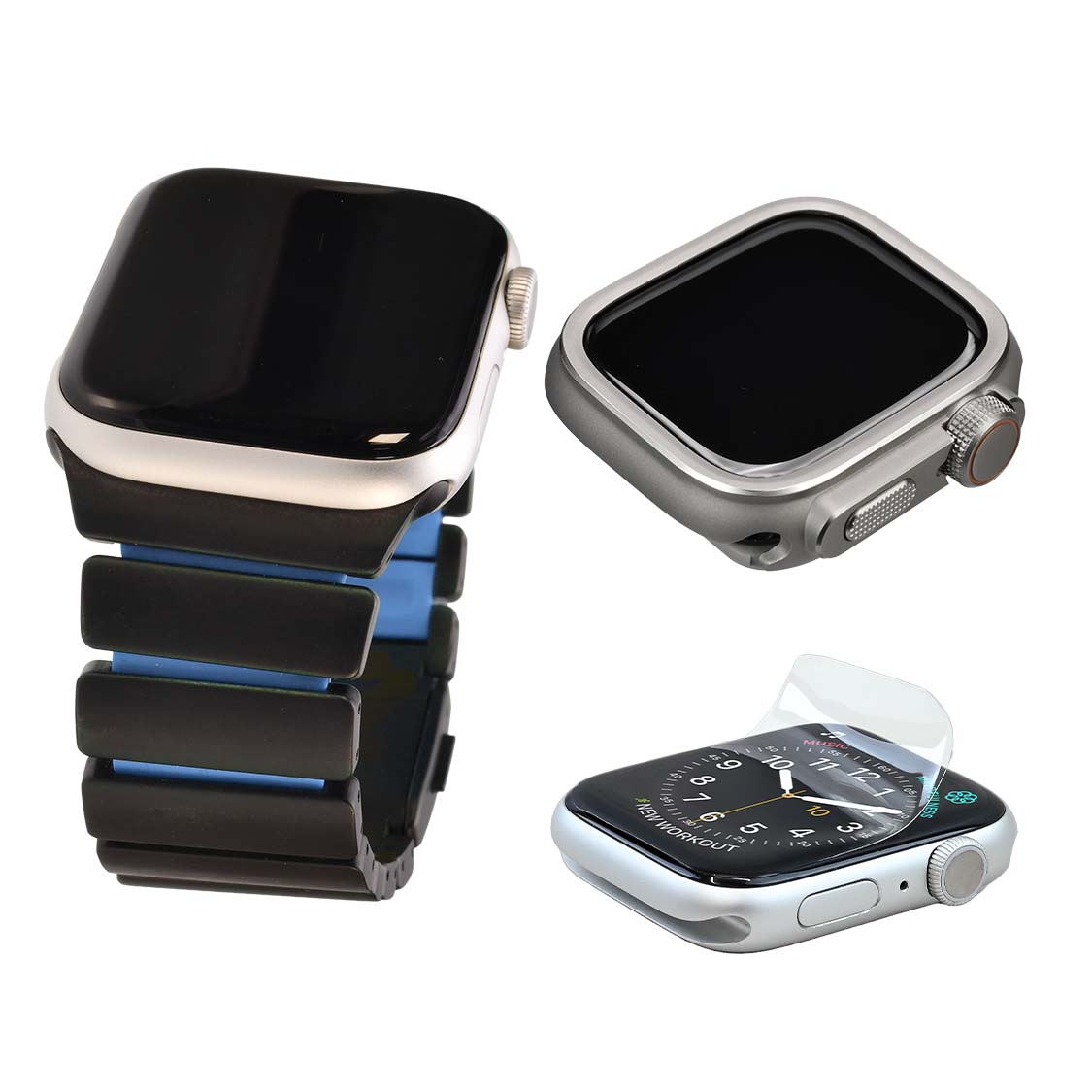 傷が付きにくい  Apple Watch チタン バンド 男性 【シリーズ11・SE3・Ultra3対応】  @ソリッド チタニウム ネオ