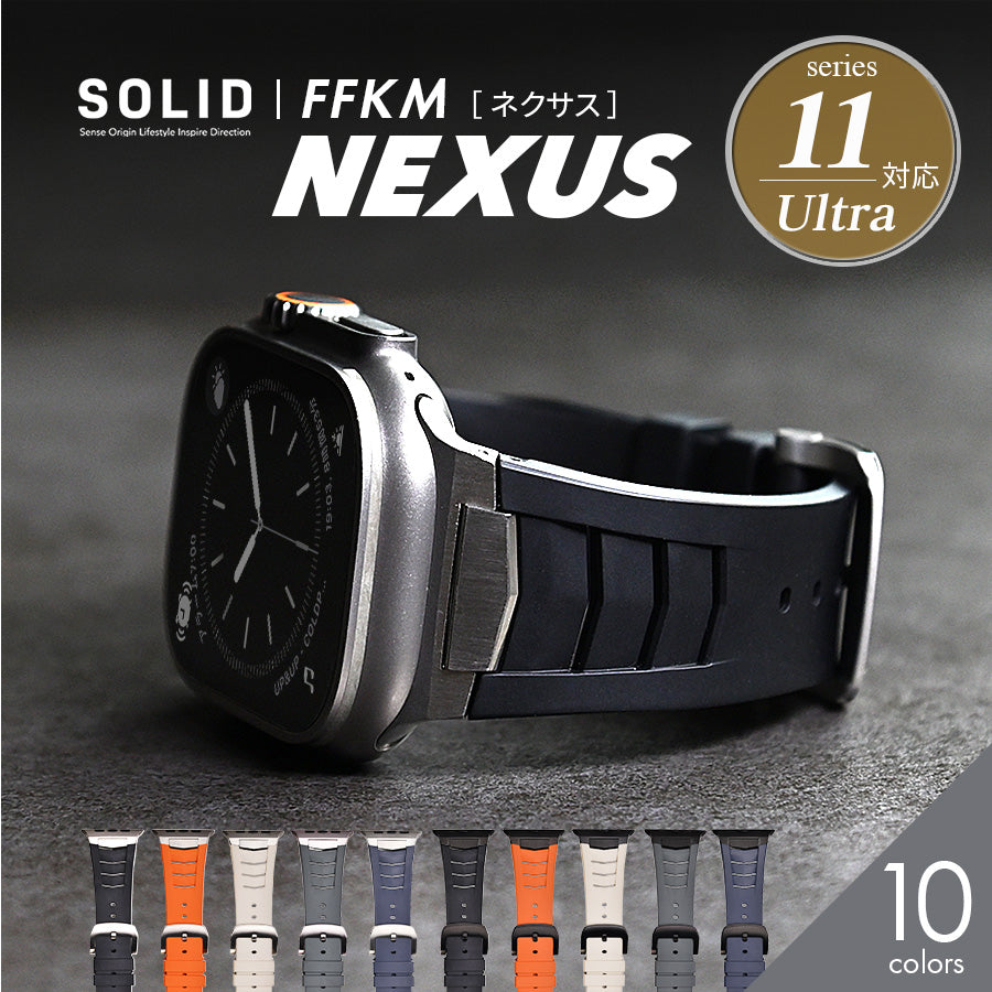 アップルウォッチバンドメンズ シリコンフッ素 かっこいい ごつ目 ウルトラ 49mm 46mm 45mm 44mm 