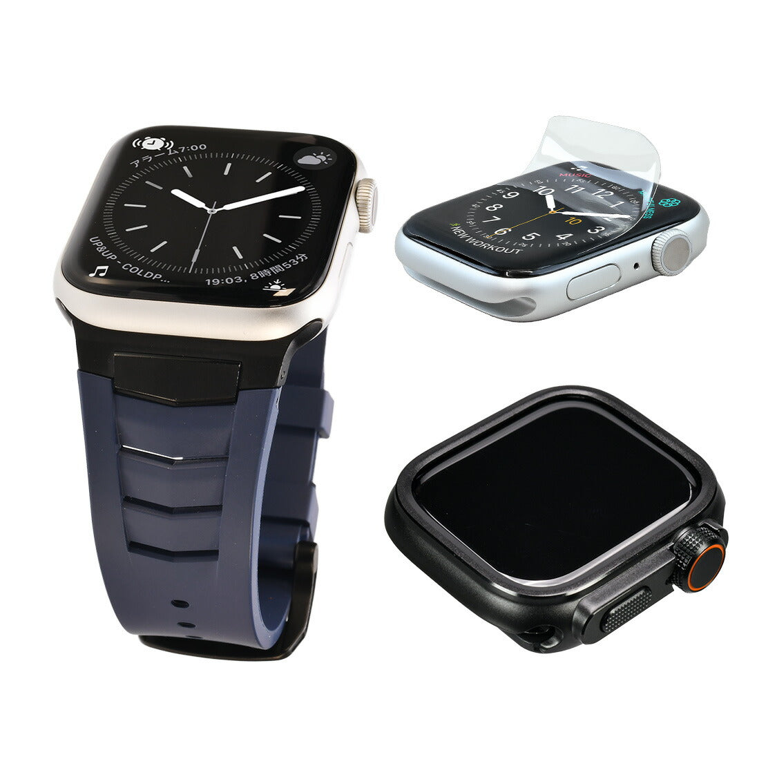【FFKMフッ素とステンレス】 Apple Watch バンド メンズ アウトドア  シリコン  ｜ソリッド ネクサス SOLID