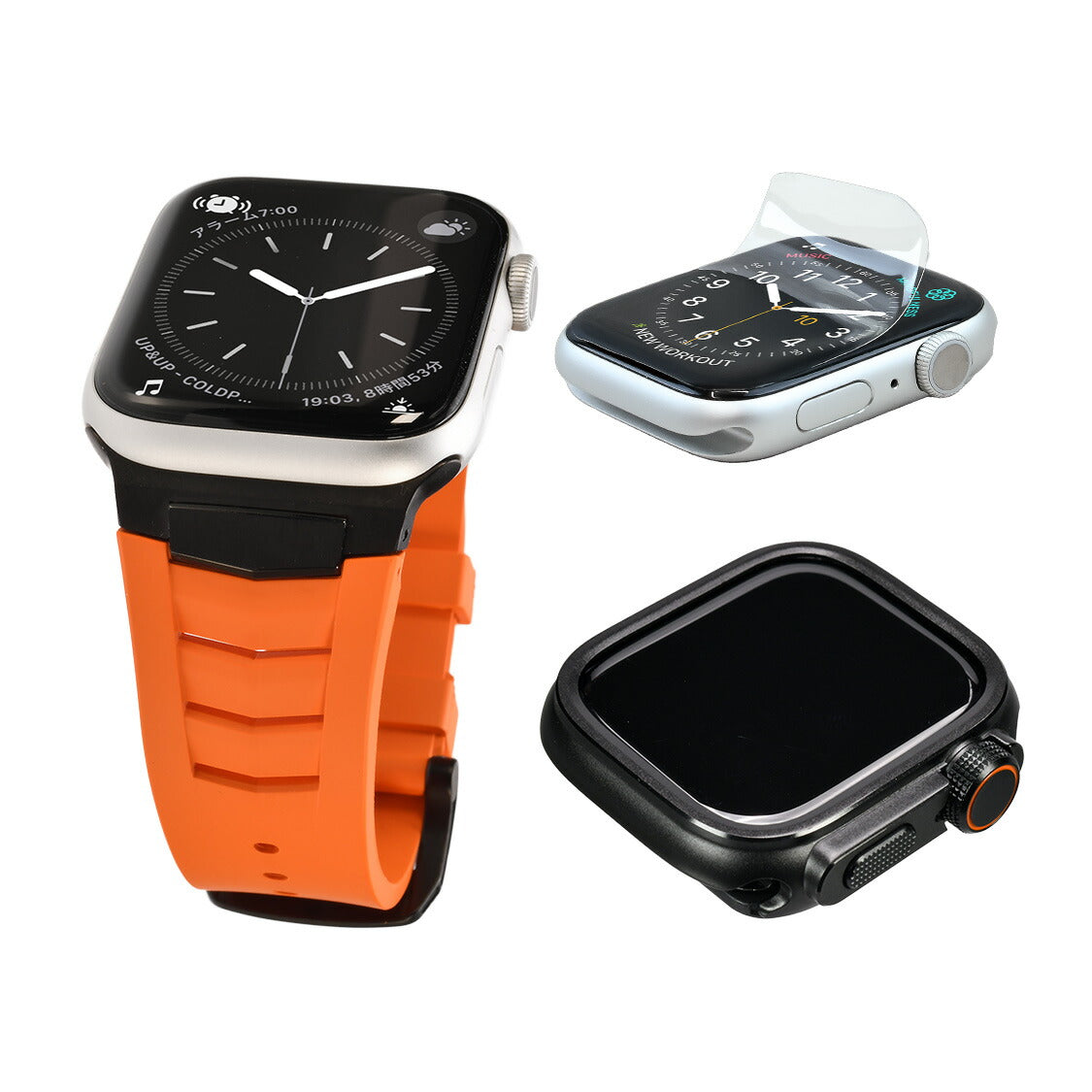 【FFKMフッ素とステンレス】 Apple Watch バンド メンズ アウトドア  シリコン  ｜ソリッド ネクサス SOLID