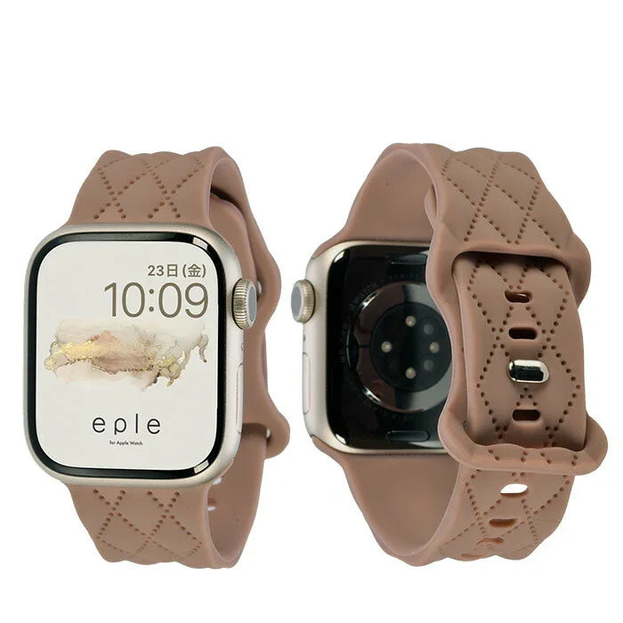 【もこかわ】AppleWatch バンド レディース シリコン キルティングデザイン 金属アレルギー｜マトラッセ
