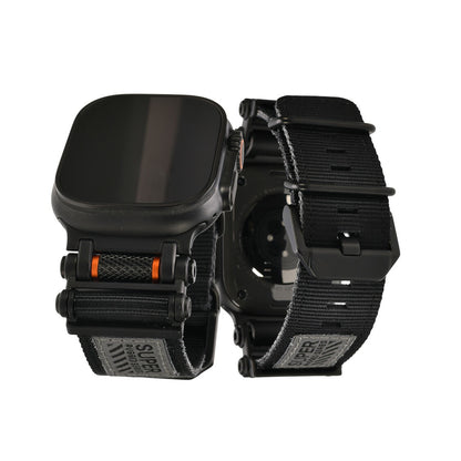 【シリーズ11・SE3・Ultra3対応】アップルウォッチ バンド メンズ Ultra ナイロン ステンレス  ブラック シルバー アウトドア Apple Watchバンド 男性 ベルト apple watch  | ソリッド ローバー