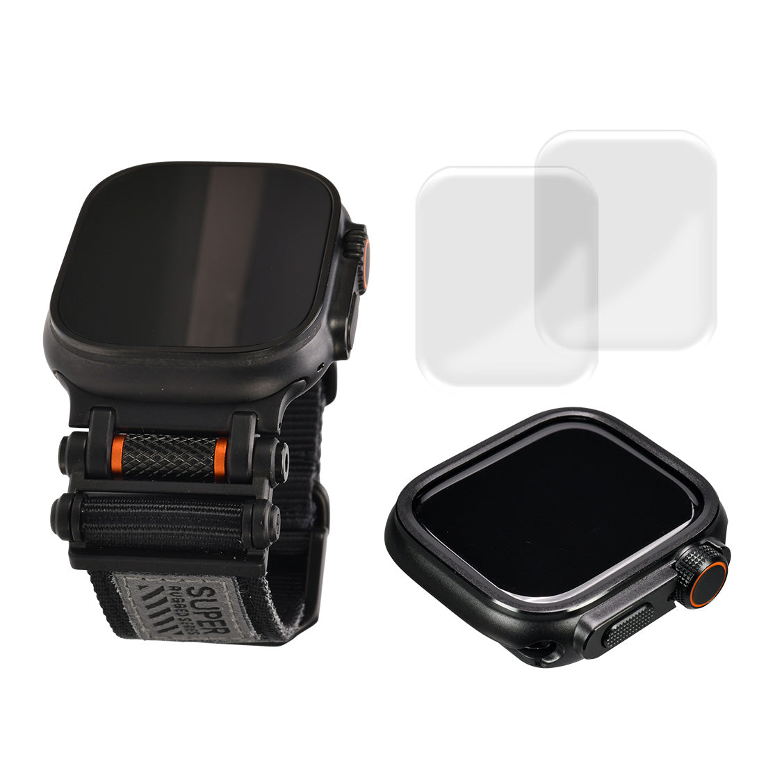【シリーズ11・SE3・Ultra3対応】アップルウォッチ バンド メンズ Ultra ナイロン ステンレス  ブラック シルバー アウトドア Apple Watchバンド 男性 ベルト apple watch  | ソリッド ローバー