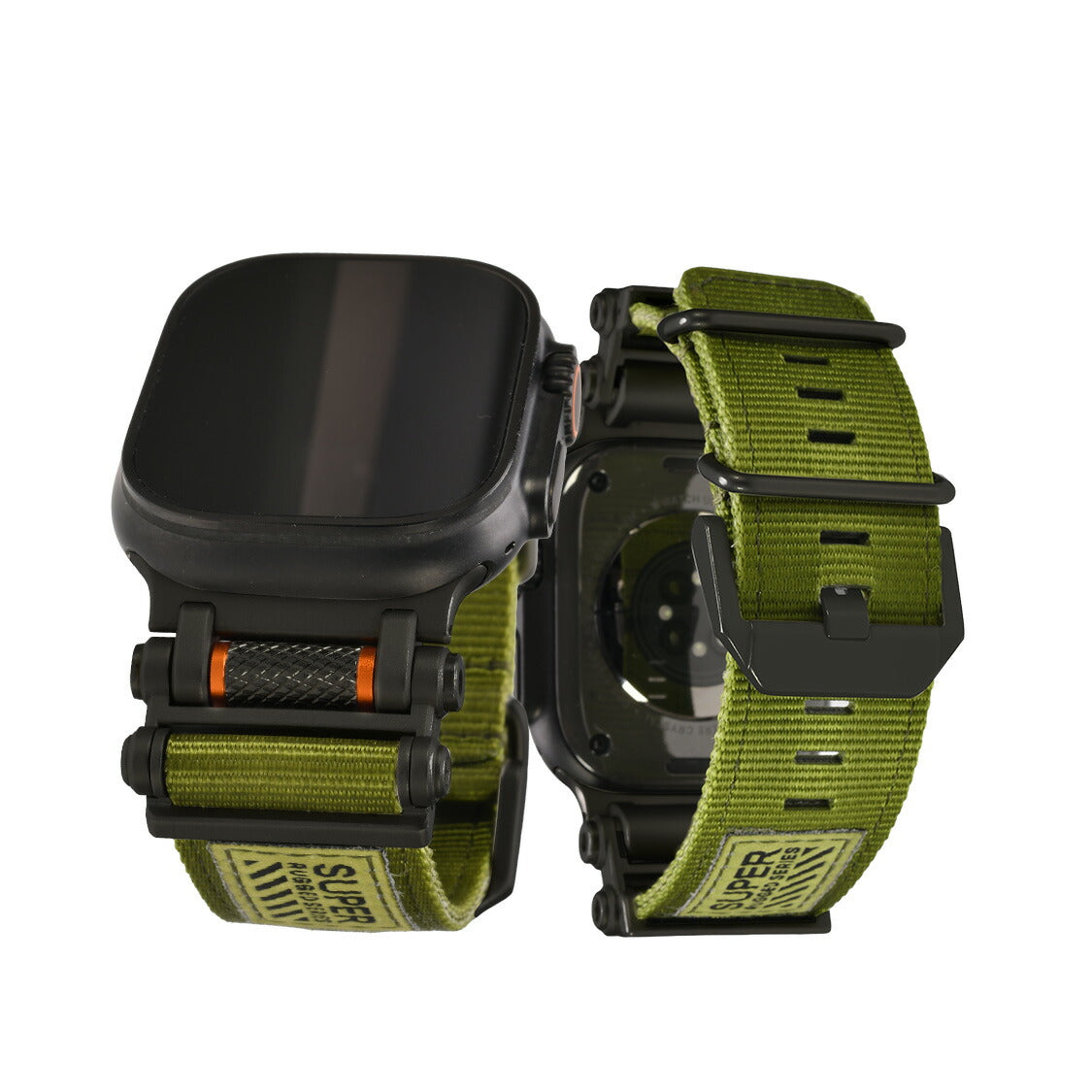【シリーズ11・SE3・Ultra3対応】アップルウォッチ バンド メンズ Ultra ナイロン ステンレス  ブラック シルバー アウトドア Apple Watchバンド 男性 ベルト apple watch  | ソリッド ローバー