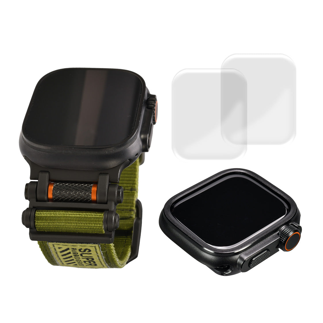 【シリーズ11・SE3・Ultra3対応】アップルウォッチ バンド メンズ Ultra ナイロン ステンレス  ブラック シルバー アウトドア Apple Watchバンド 男性 ベルト apple watch  | ソリッド ローバー