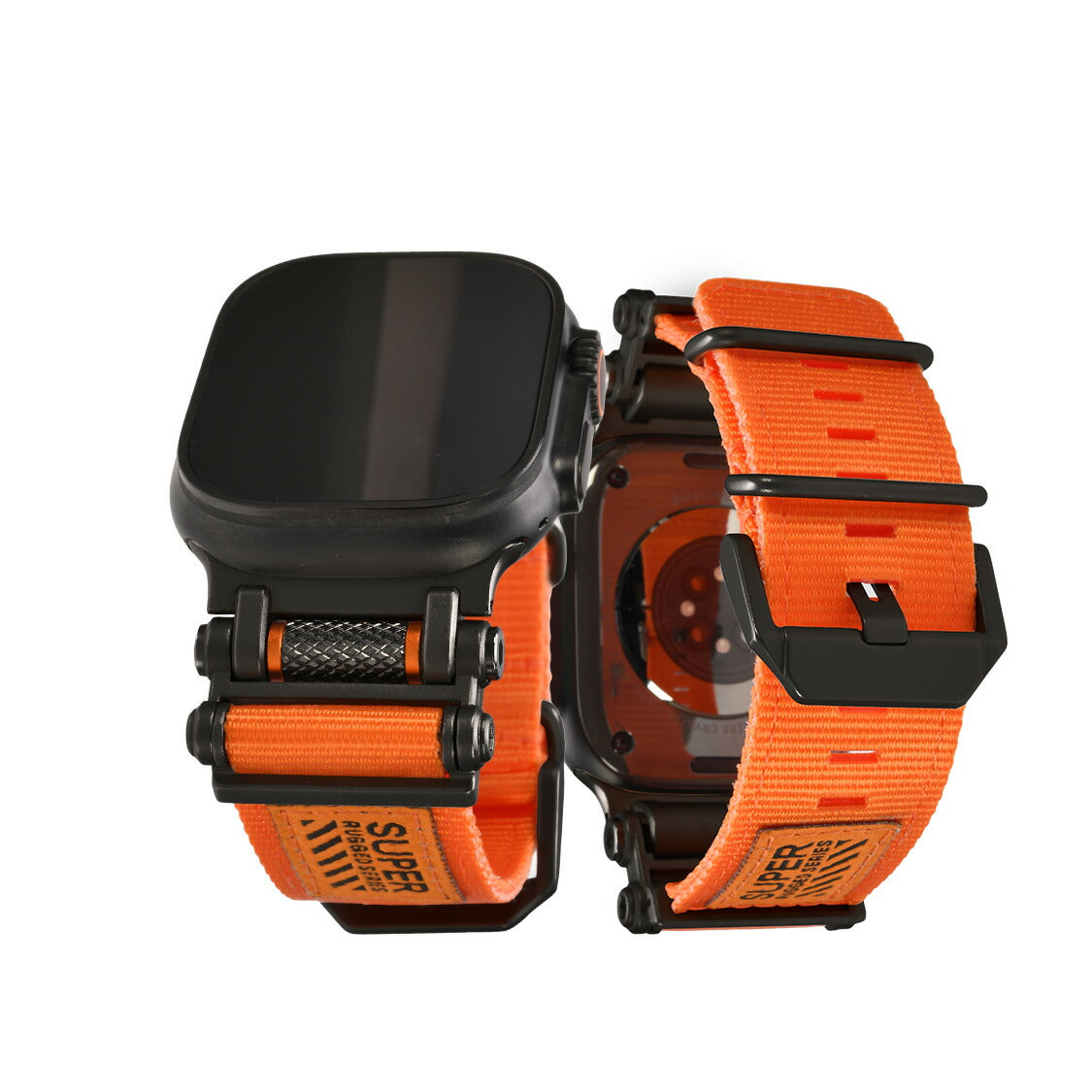 【シリーズ11・SE3・Ultra3対応】アップルウォッチ バンド メンズ Ultra ナイロン ステンレス  ブラック シルバー アウトドア Apple Watchバンド 男性 ベルト apple watch  | ソリッド ローバー