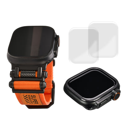 【シリーズ11・SE3・Ultra3対応】アップルウォッチ バンド メンズ Ultra ナイロン ステンレス  ブラック シルバー アウトドア Apple Watchバンド 男性 ベルト apple watch  | ソリッド ローバー
