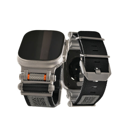 【シリーズ11・SE3・Ultra3対応】アップルウォッチ バンド メンズ Ultra ナイロン ステンレス  ブラック シルバー アウトドア Apple Watchバンド 男性 ベルト apple watch  | ソリッド ローバー
