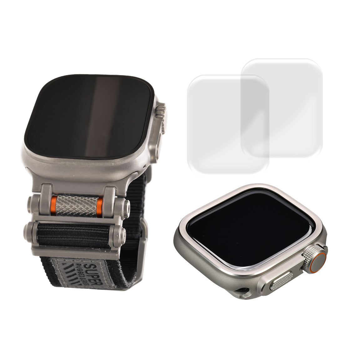 【シリーズ11・SE3・Ultra3対応】アップルウォッチ バンド メンズ Ultra ナイロン ステンレス  ブラック シルバー アウトドア Apple Watchバンド 男性 ベルト apple watch  | ソリッド ローバー