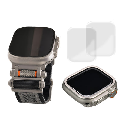 【シリーズ11・SE3・Ultra3対応】アップルウォッチ バンド メンズ Ultra ナイロン ステンレス  ブラック シルバー アウトドア Apple Watchバンド 男性 ベルト apple watch  | ソリッド ローバー