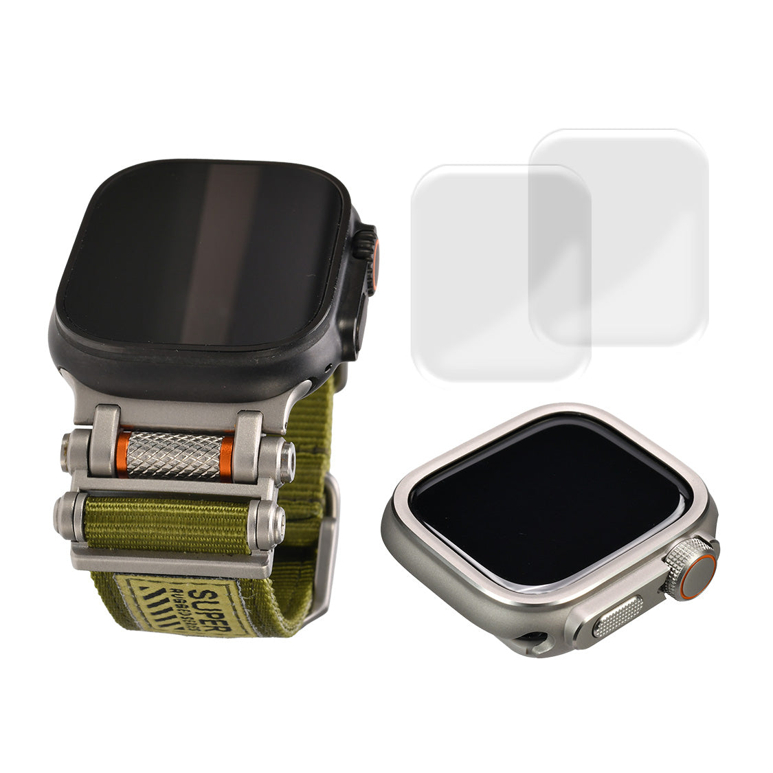 【シリーズ11・SE3・Ultra3対応】アップルウォッチ バンド メンズ Ultra ナイロン ステンレス  ブラック シルバー アウトドア Apple Watchバンド 男性 ベルト apple watch  | ソリッド ローバー