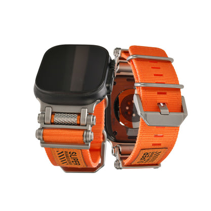 【シリーズ11・SE3・Ultra3対応】アップルウォッチ バンド メンズ Ultra ナイロン ステンレス  ブラック シルバー アウトドア Apple Watchバンド 男性 ベルト apple watch  | ソリッド ローバー
