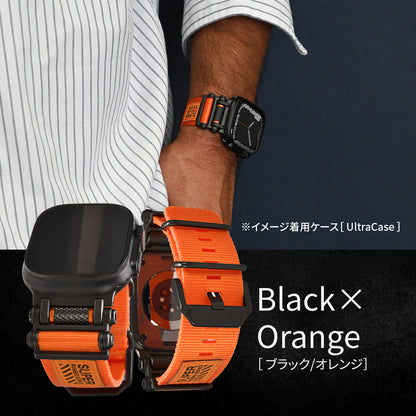 【ソリッド ローバー 】アップルウォッチ バンド メンズ Ultra ごつい カジュアル ナイロン ステンレス  ブラック シルバー アウトドア Apple Watchバンド 男性 ベルト ギア ミリタリー 耐腐食性  apple watch  series Ultra3 Ultra2 Ultra1 11 10 9 8 7 6 5 4 4 3 2 1 SE2 SE3 49mm 46mm 45mm 44mm 42mm  りんご堂  オレンジ