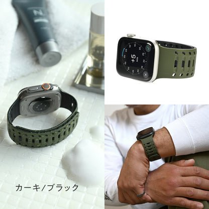 マグネットとピンでしっかり固定 アップルウォッチ バンド メンズ ・男性 おすすめ アウトドア シリコンApple Watch |ラギットマグネットバンド