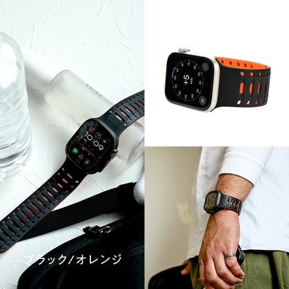 マグネットとピンでしっかり固定 アップルウォッチ バンド メンズ ・男性 おすすめ アウトドア シリコンApple Watch |ラギットマグネットバンド