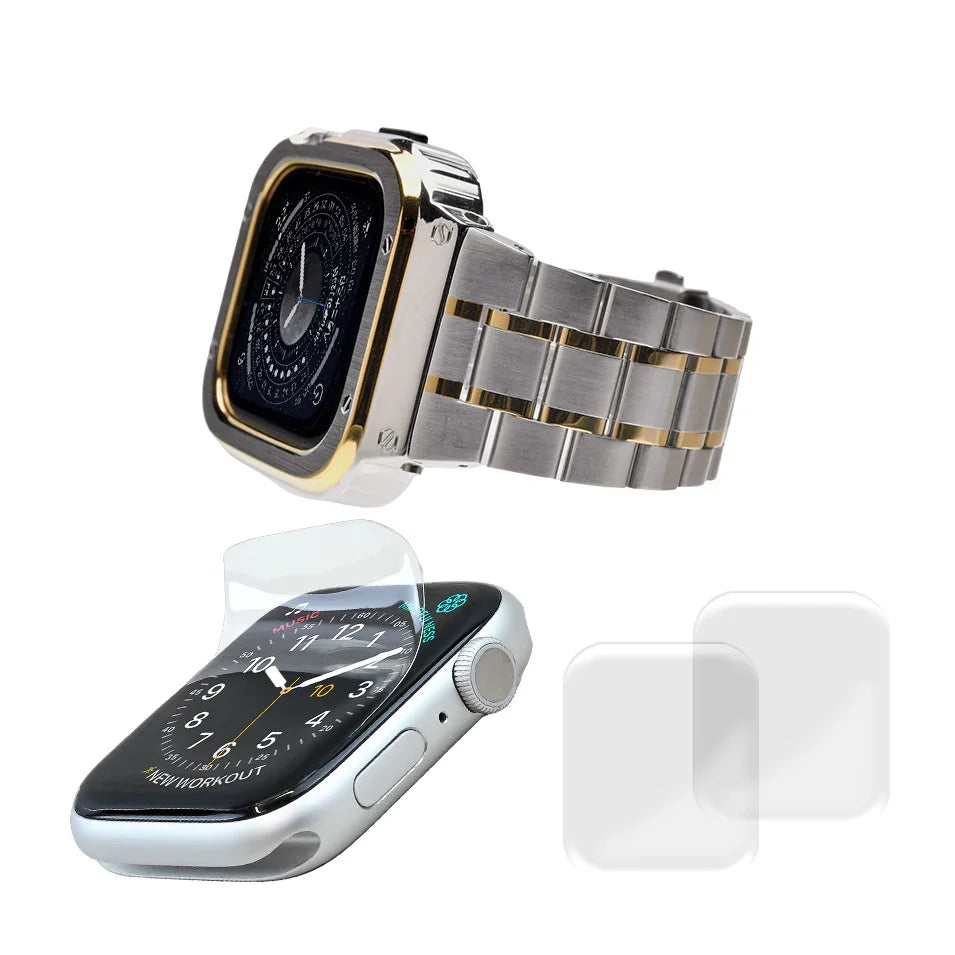 アップルウォッチ バンド メンズ 一体型 ステンレス apple watch ベルト 高級 ブランド  プレゼントアップルウォッチバンド   シリーズ11・SE3・Ultra3対応  46mm 49mm おしゃれ かっこいい 一体型バンド 鎧  ｜ソリッド ヨロイ