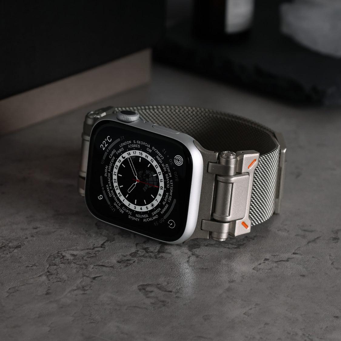 ステンレス メッシュ バンド アップルウォッチ Apple Watch 用  マグネットタイプ サイズ調整自由 メンズ 男性 人気 ウォッチバンド(42mm・41mm・40mm/ 49mm・46mm・45mm・44mm) りんご堂 シルバー 銀色 触り心地がいい