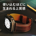 アップルウォッチ バンド ベルト レザー ホーウィン レザー ビンテージ エイジング 革 本革  apple watch series 10 9 8 ultra 7 SE 6 5 4 3 42 41 40 38mm 49 46 45 44 42 mm 革 黒 茶 ブランド スーツ  プレゼント ギフト 父の日 誕生日 ペア  30代 40代 50代 60代 りんご堂 OBLAVVA オブラバ