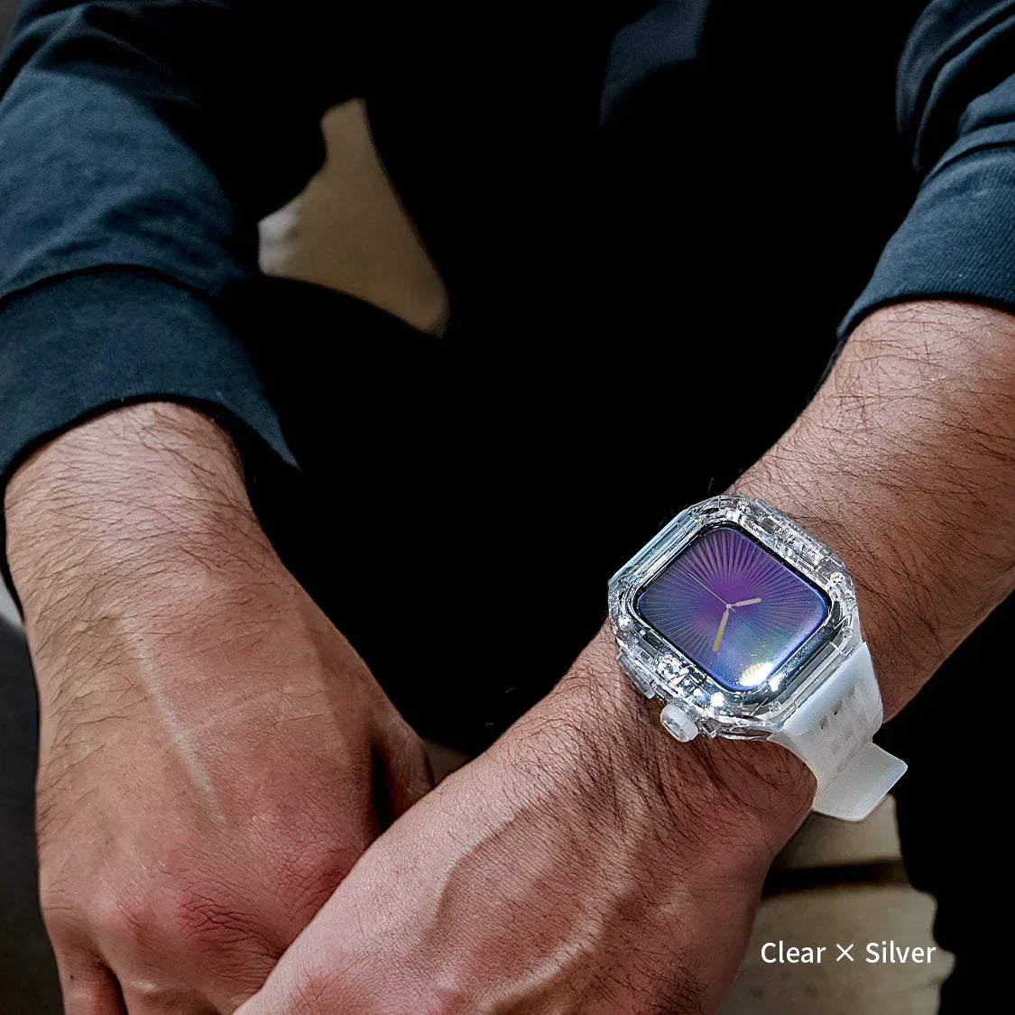 一体型 アップルウォッチ バンド メンズ 衝撃 防水 ベルト Apple Watch