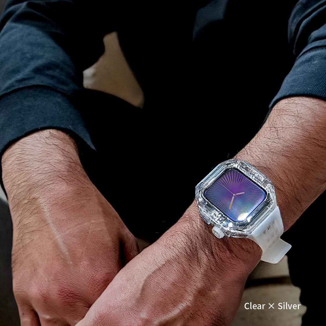 ごつい 一体型 Apple Watch バンド 44mm 45mm 49mm シリコン TPU ケース付き 頑丈な メンズ 男性 ベルド スポーツバンド アウトドア 登山 キャンプ Series ULTRA3  11 10 9/8/7 46mm 45mm SE3 SE2/6/5/4/SE 44mm Ultra 49mm 42mm  対応 耐衝撃性 防水 落下防止 装着簡単 Watch 保護 高級 メンズ 人気 装着 クリア ホワイト