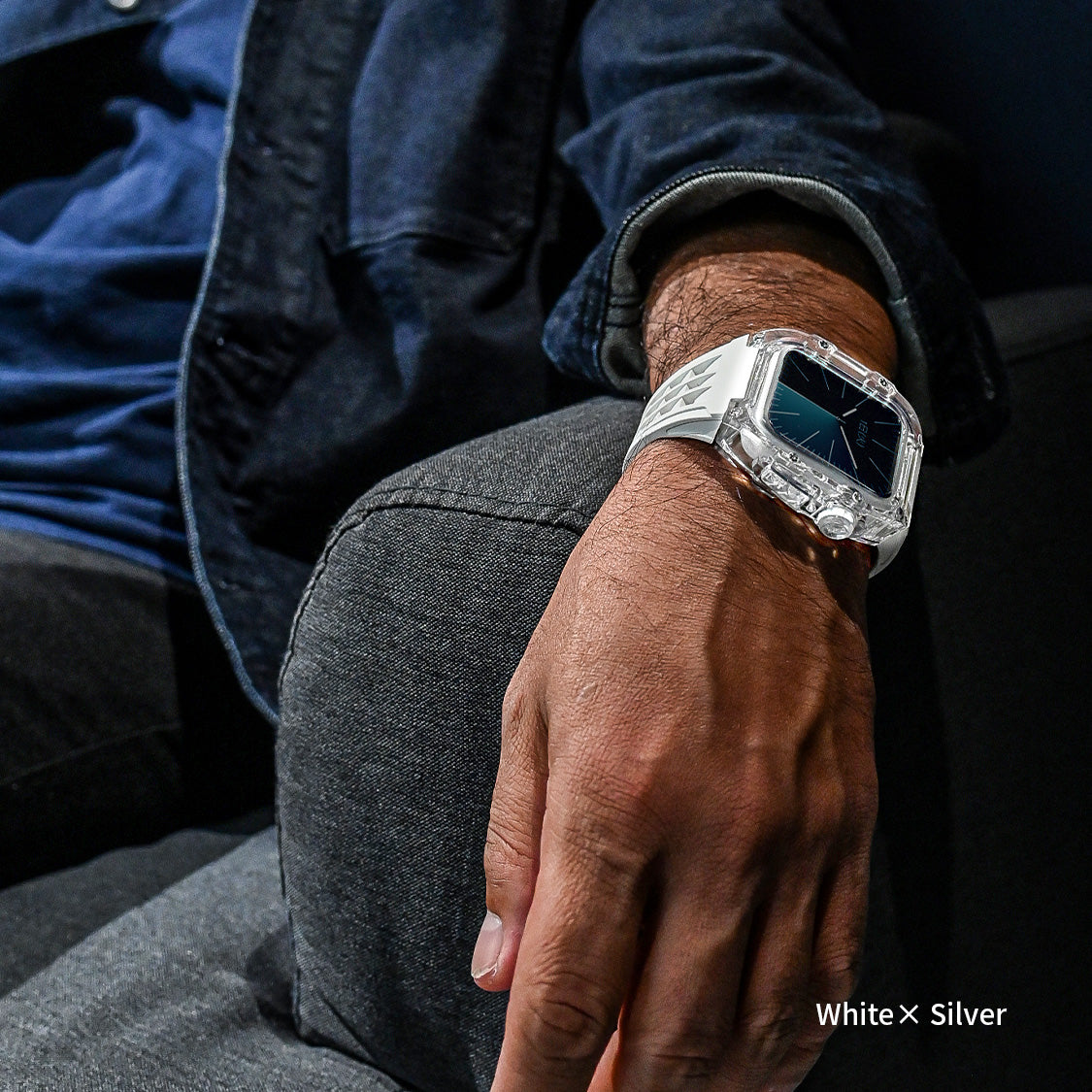 ごつい 一体型 Apple Watch バンド 44mm 45mm 49mm シリコン TPU ケース付き 頑丈な メンズ 男性 ベルド スポーツバンド アウトドア 登山 キャンプ Series ULTRA3  11 10 9/8/7 46mm 45mm SE3 SE2/6/5/4/SE 44mm Ultra 49mm 42mm  対応 耐衝撃性 防水 落下防止 装着簡単 Watch 保護 高級 メンズ 人気 装着 ホワイト 白