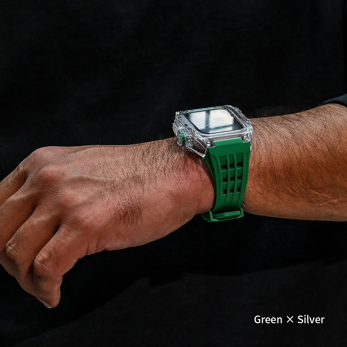 一体型 アップルウォッチ バンド メンズ 衝撃 防水 ベルト Apple Watch