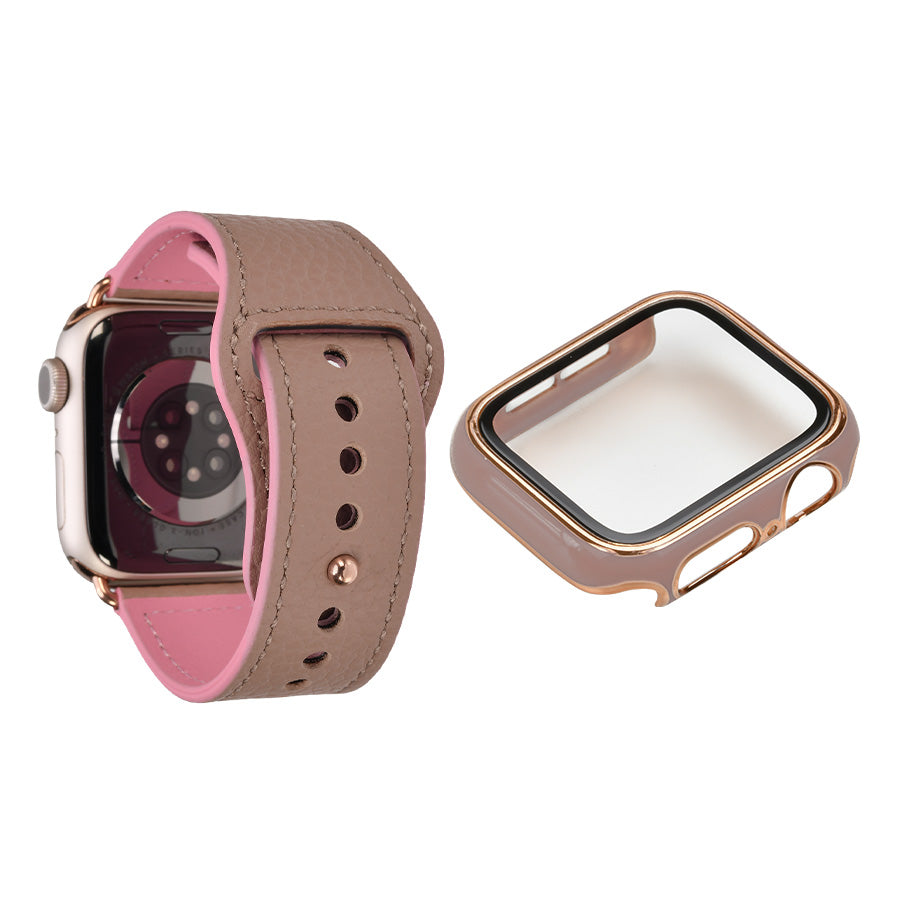 【シリーズ11・SE3対応】 本革 レザー アップルウォッチ バンド Apple Watch ベルト 金属アレルギー対応 シンプル | スマートレザーバンド