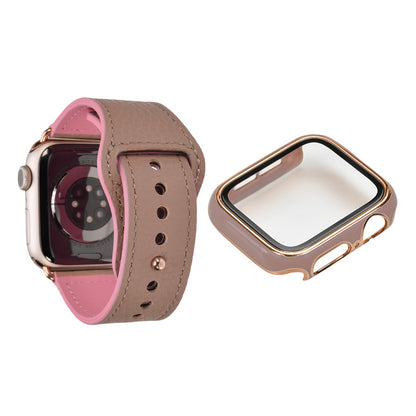 【シリーズ11・SE3対応】 本革 レザー アップルウォッチ バンド Apple Watch ベルト 金属アレルギー対応 シンプル | スマートレザーバンド