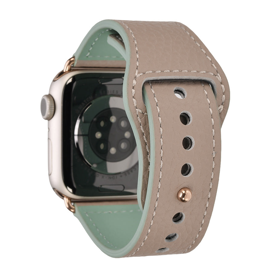【シリーズ11・SE3対応】 本革 レザー アップルウォッチ バンド Apple Watch ベルト 金属アレルギー対応 シンプル | スマートレザーバンド