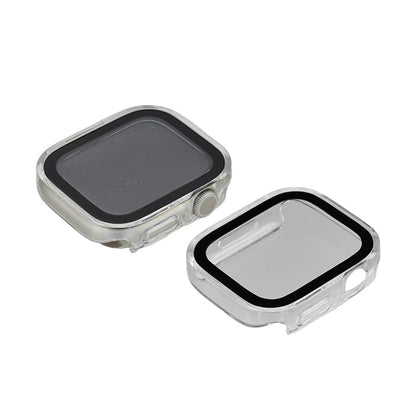 全面 保護カバー ガラス付き AppleWatch （ アップルウォッチ ） ケース フレーム 40 41 42 44 45 46 49mm ウルトラ メンズ レディース メンズ カジュアル 【series10対応】耐衝撃性 強い  | スマートカバー クリア 透明