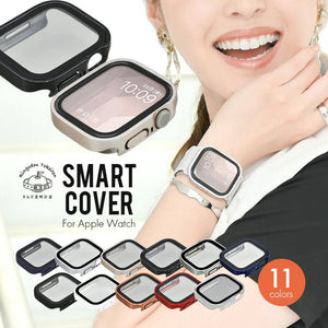 【シリーズ11・SE3対応】全面 保護カバー ガラス付き AppleWatch （ アップルウォッチ ） ケース フレーム 40 41 42 44 45 46 49mm ウルトラ 【series10対応】  | スマートカバー