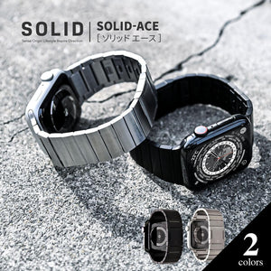 ステンレス マグネット AppleWatch バンド メンズ ベルト ビジネス おしゃれ 着脱 簡単【シリーズ11・SE3・Ultra3対応】   |ソリッドエース