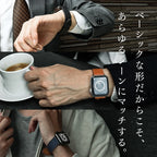 レザー 本革 メンズ Apple Watch バンド 男性 アップルウォッチ ビジネス 人気 ベルト 【シリーズ11・SE3対応】 | スタイリッシュレザーバンド