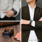 レザー 本革 メンズ Apple Watch バンド 男性 アップルウォッチ ビジネス 人気 ベルト 【シリーズ11・SE3対応】 | スタイリッシュレザーバンド