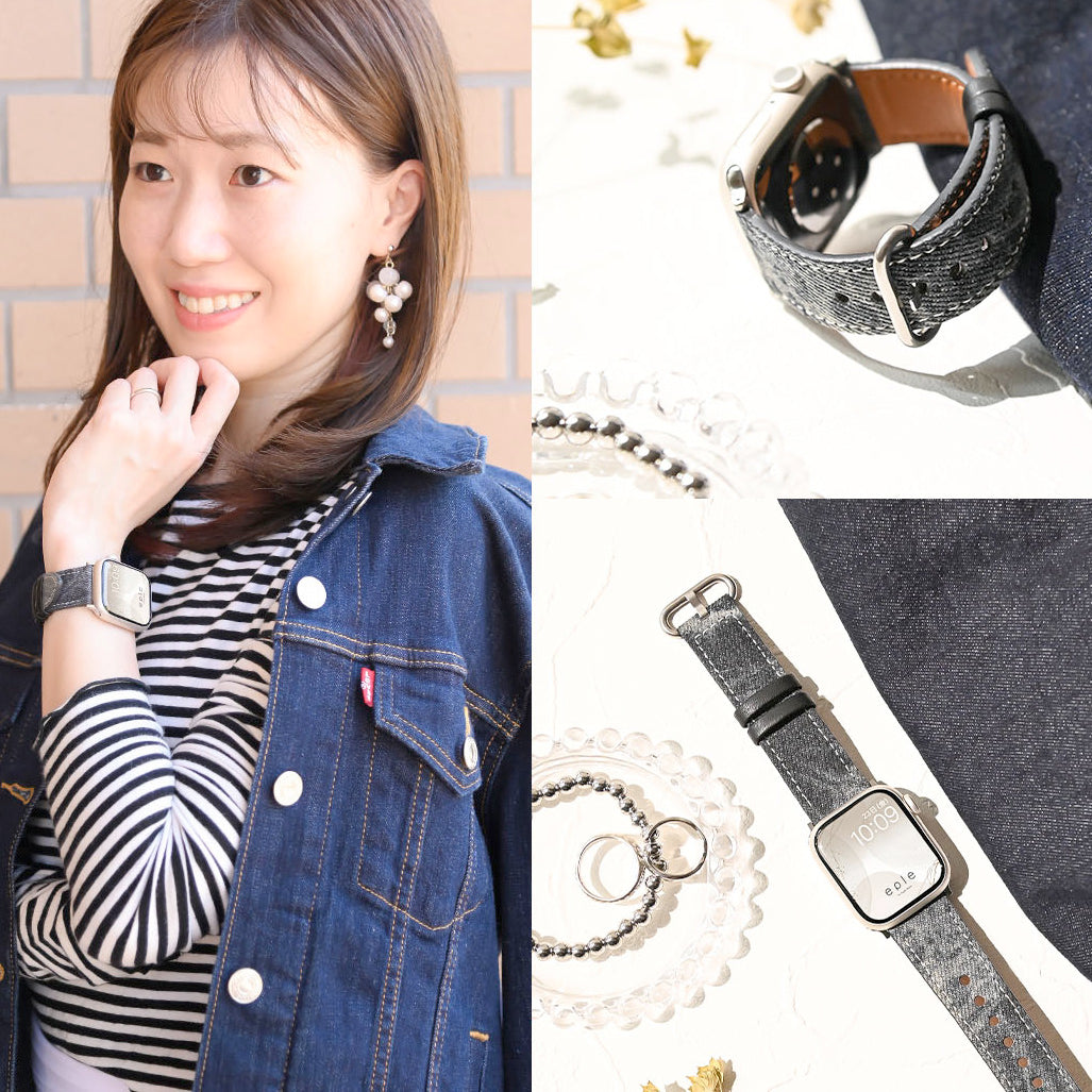 アップルウォッチバンド デニム レザー ベルト アメカジや古着のファッションが好きな人にもおすすめな Apple Watch ベルト かわいい