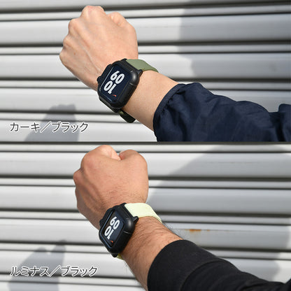 applewatchバンド44mm 40mm アップルウォッチバンド スポーツ シリコン シリコンバンド おしゃれ レディース メンズ 軽量 送料無料 シリーズ Series SE 6 5 4 1男女兼用 おしゃれ タフネス りんご堂 カーキ ブラック ルミナス