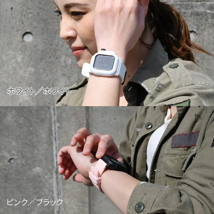 AppleWatch （ アップルウォッチ ） バンド スポーツ アウトドア おすすめ　シリコン 一体型 ベルト 40mm 44mm  【シリーズ11・SE3・Ultra3対応】|タフネス スポーツ