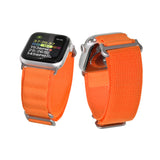 アウトドア ナイロン Apple Watch ultra バンド 柔軟 軽い アップルウォッチ バンド  ベルト 10 9 8 9 SE2 7 6 SE 5 4 3 49mm 46mm 45mm 44mm 42m 41mm メンズ アップルウォッチ バンド  | トレッキングループ オレンジ