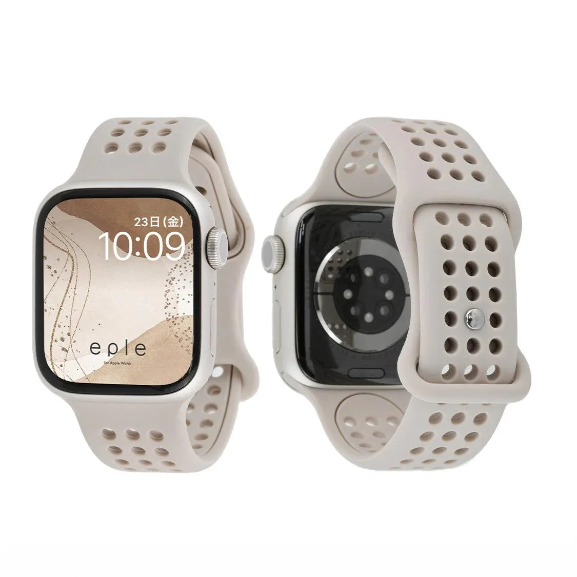 エイル | スポーツAppleWatch  シリコンバンド 防水 通気性がいい グレー くすみ