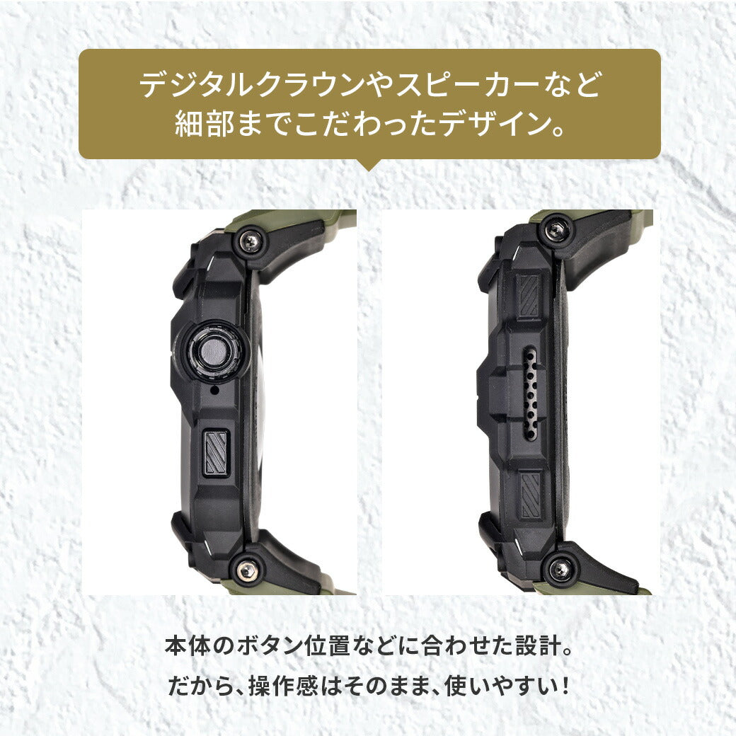 アップルウォッチ 一体型ケース バンド メンズ  ベルト 一体型 夏 ステンレス ベルト アップルウォッチケース プレゼント ギフト 高級 シリコン ブランド かっこいい 一体型カバー 44 45 46 49mm @ラギッドトリガー